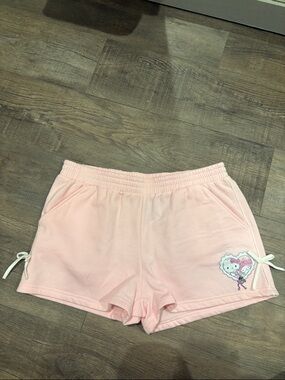 Hello Kitty Pink Drawstring Cotton Athletic Shorts